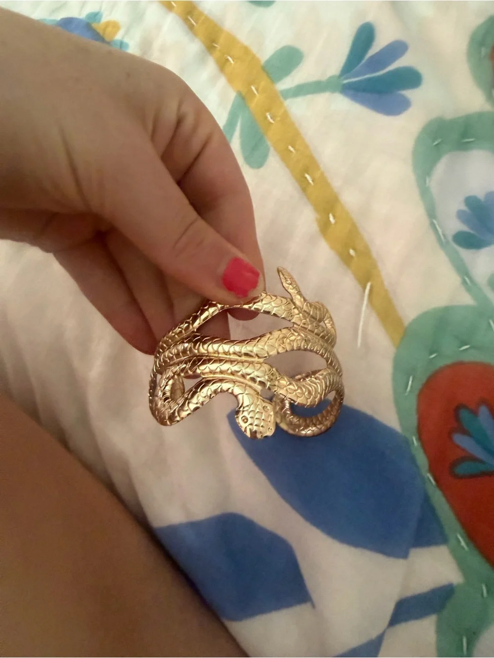 Gold Snake Coil Statement arm band - Women's Fashion Accessory